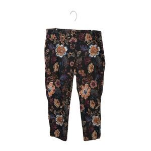 Up! Brand Floral Multi-Color Petal-Slit Ankle Pants Sz 16 X-Large Stretch